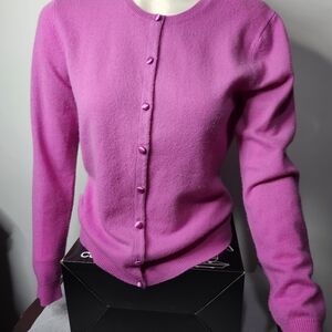 Cashmere❣️peck & Peck Vibrant Pink Cardigan